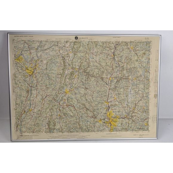 Albany NY Hubbard Raised Relief Map Topographic Map 1974 NY VT MA Vintage
